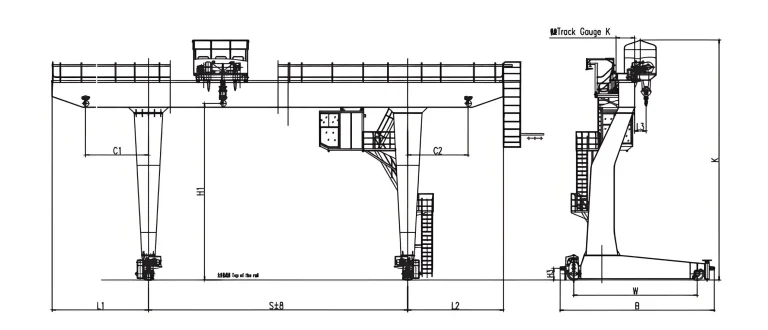 L-single-girder-gantry-crane-structure