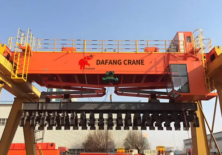 Anode carbon block stacking crane