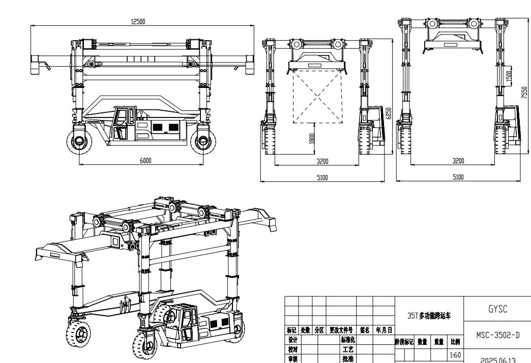 container-straddle-carrier-structure
