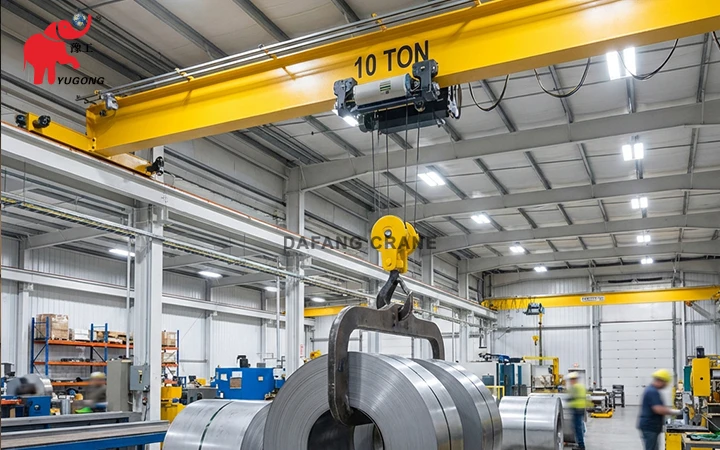 grues pour le levage de bobines d'acier